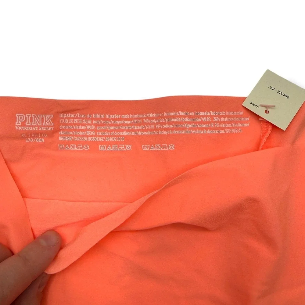 Victoria's Secret‎ PINK Seamless Hipster Panty Womens XL Orange No Show Logo NWT